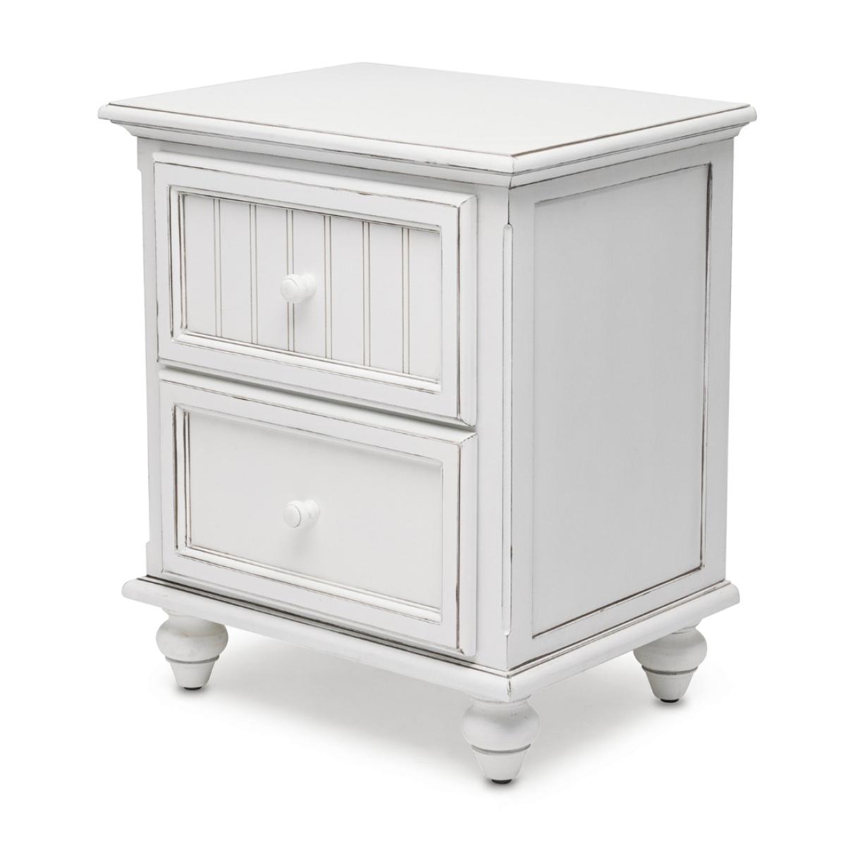 Monaco Blanc 2 Drawer Electrified Nightstand - Image 2
