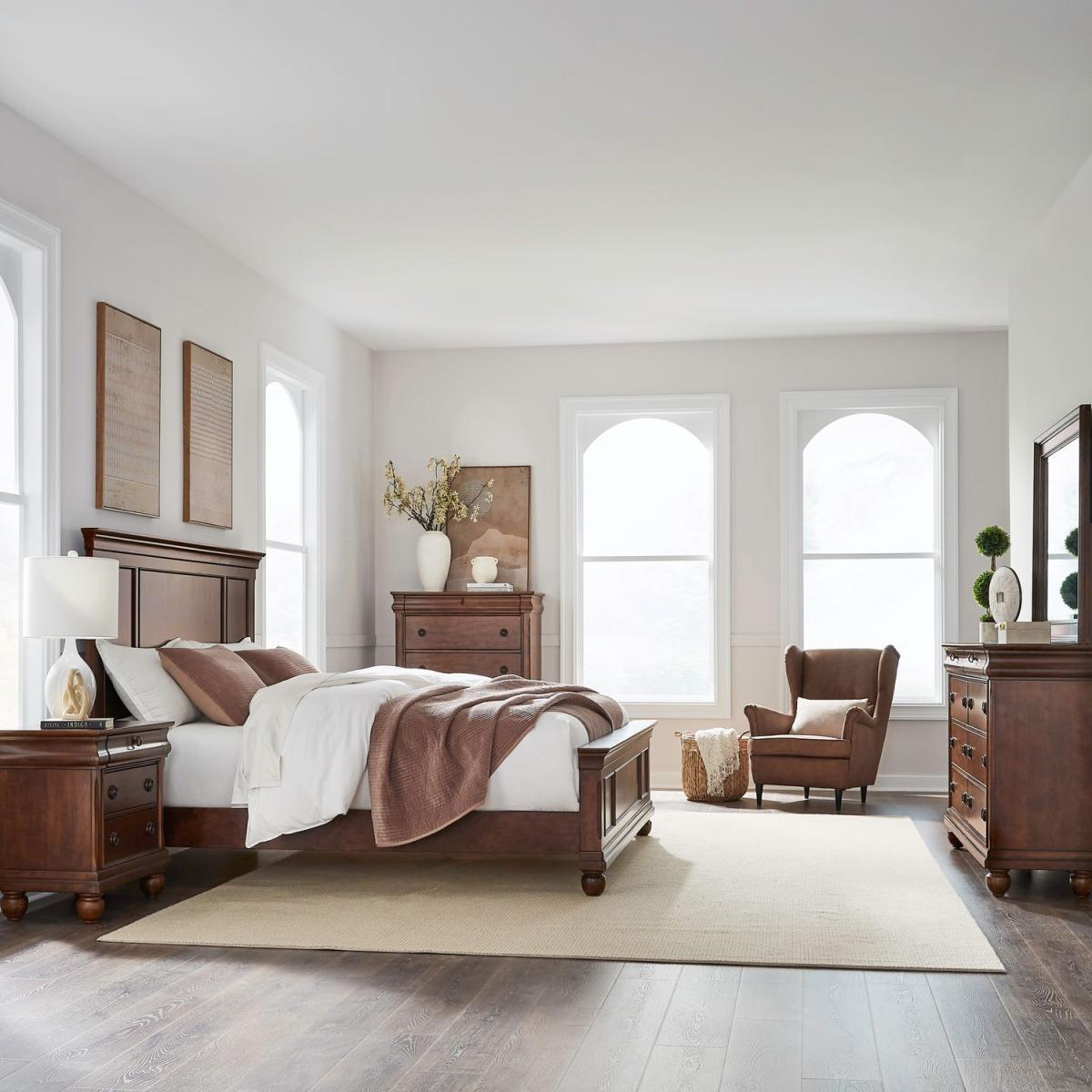 King California Panel Bed, Dresser & Mirror, Chest, Night Stand - Image 2