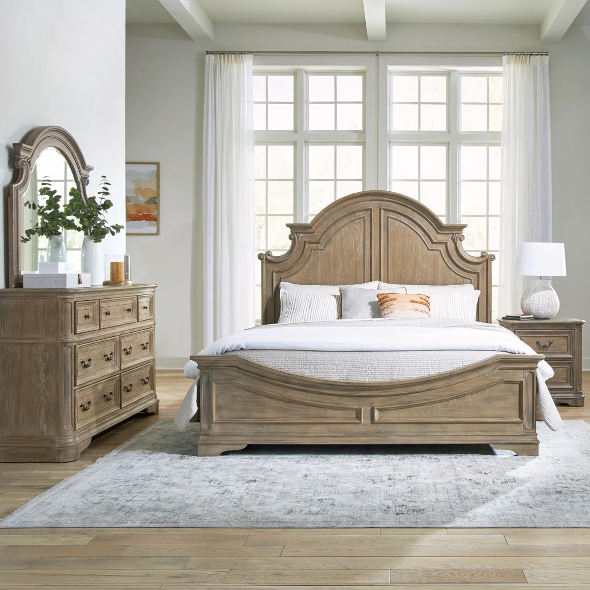 King California Panel Bed, Dresser & Mirror, Night Stand - Image 2