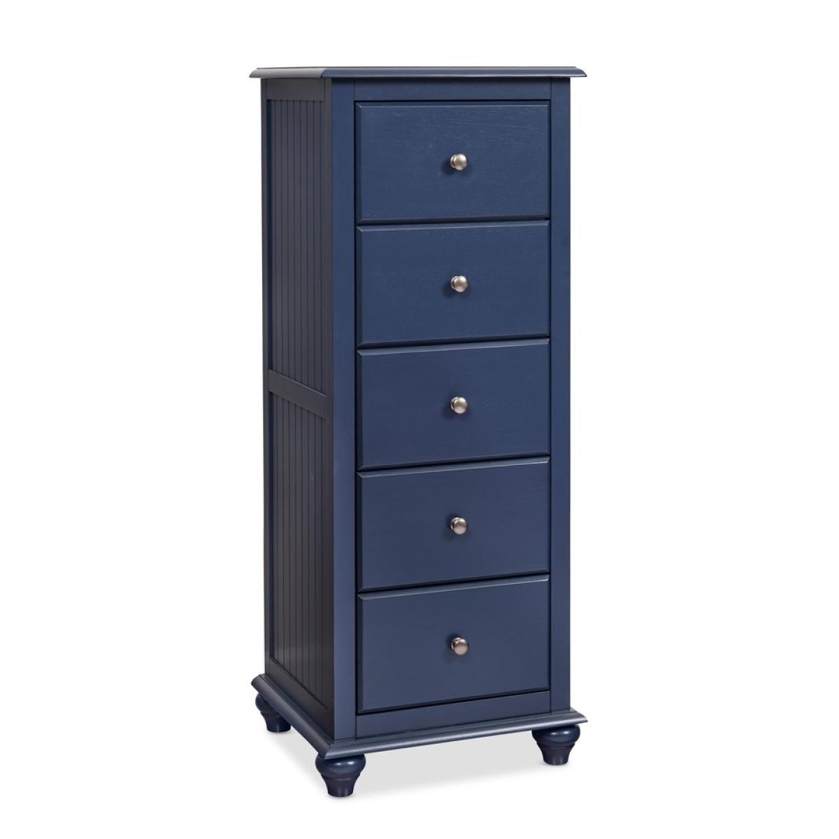 Cottage Bedroom - 5 Drawer Narrow Chest in Denim - Image 2