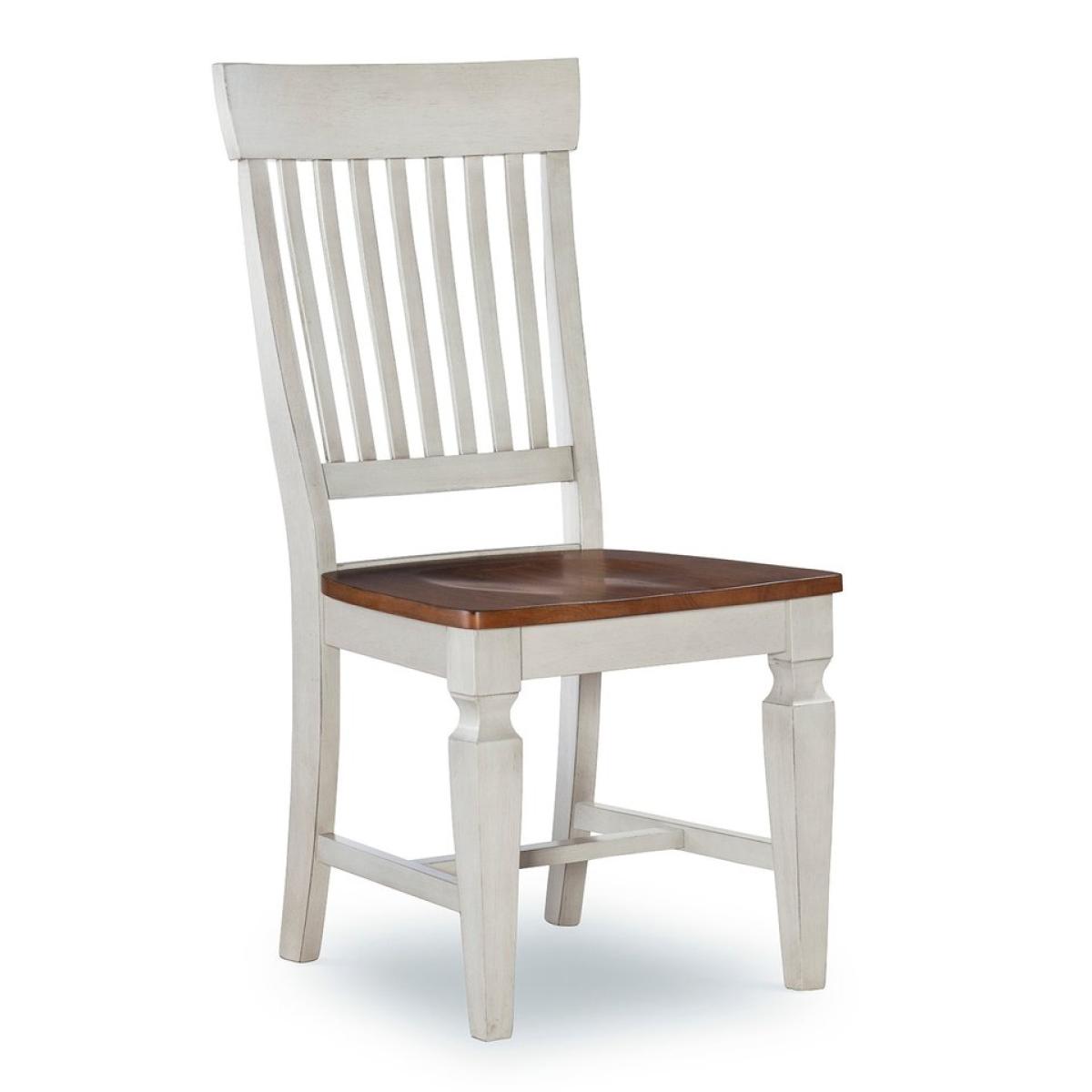 Vista Collection Slat Back Chair in Hickory & Shell - Image 2