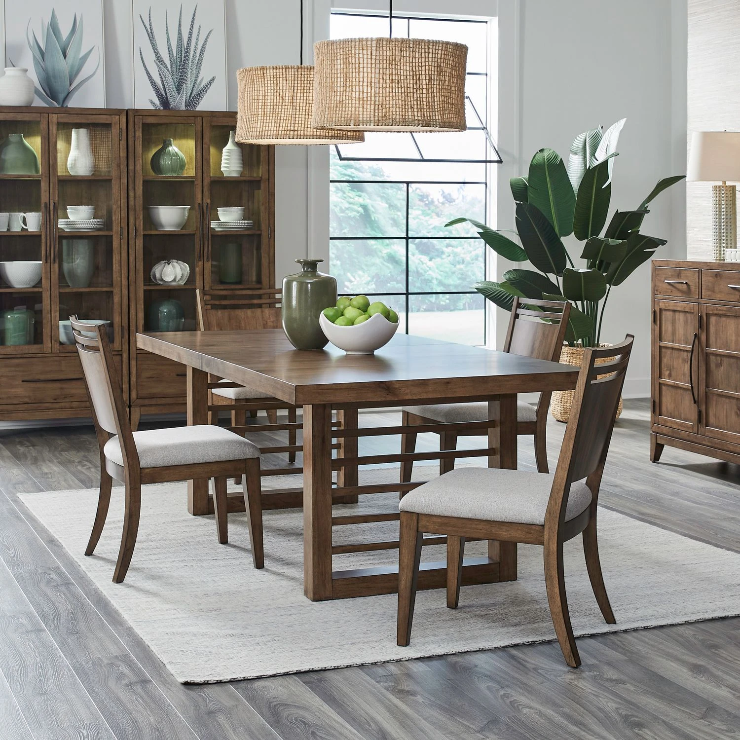 03bdf537b6f8161092d0c5aa095f9047 Shaker Lakes Opt 5 Piece Double Pedestal Table Set - Image 1