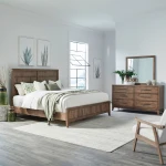 Shaker Lakes Queen Panel Bed, Dresser & Mirror