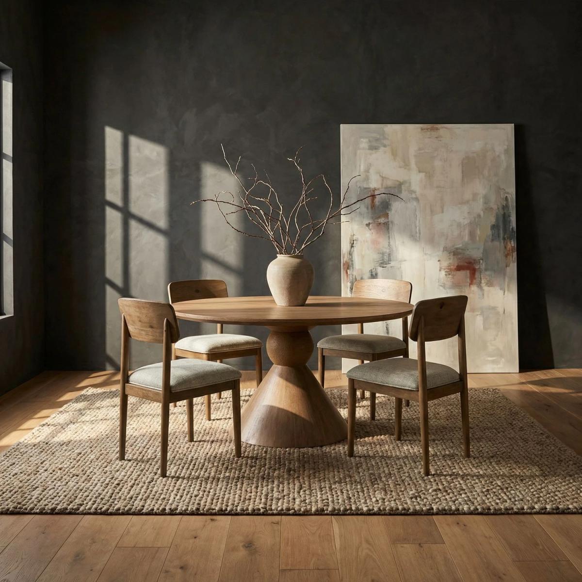 Opt 5 Piece Round Ped Table Set - Image 2