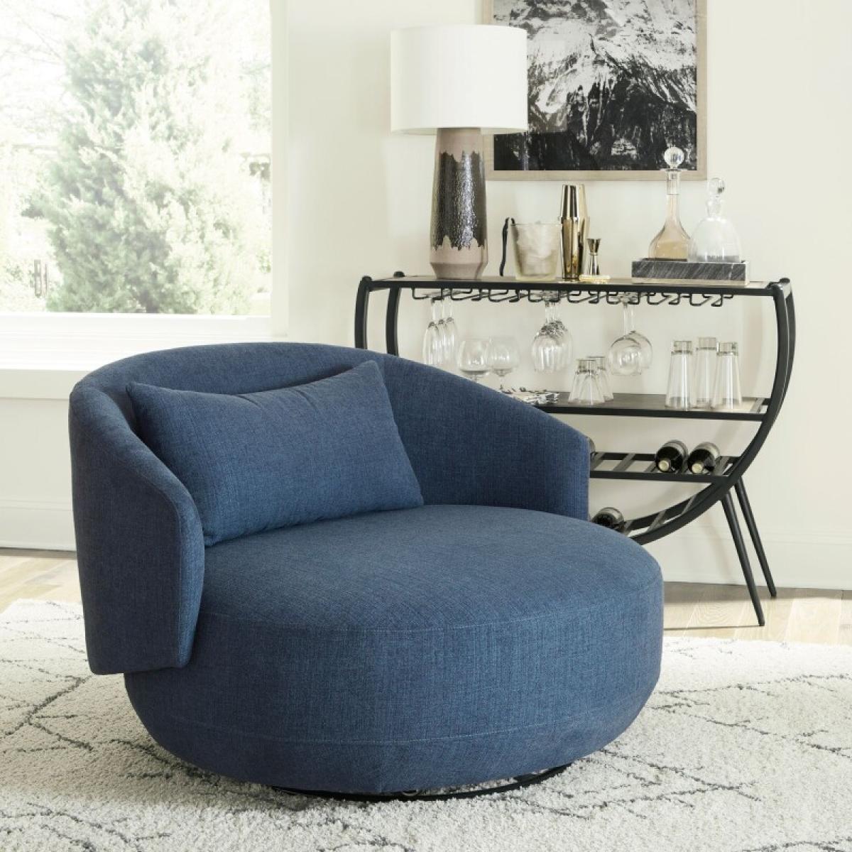 Uph Swivel Cuddler Chair - Midnight - Image 2