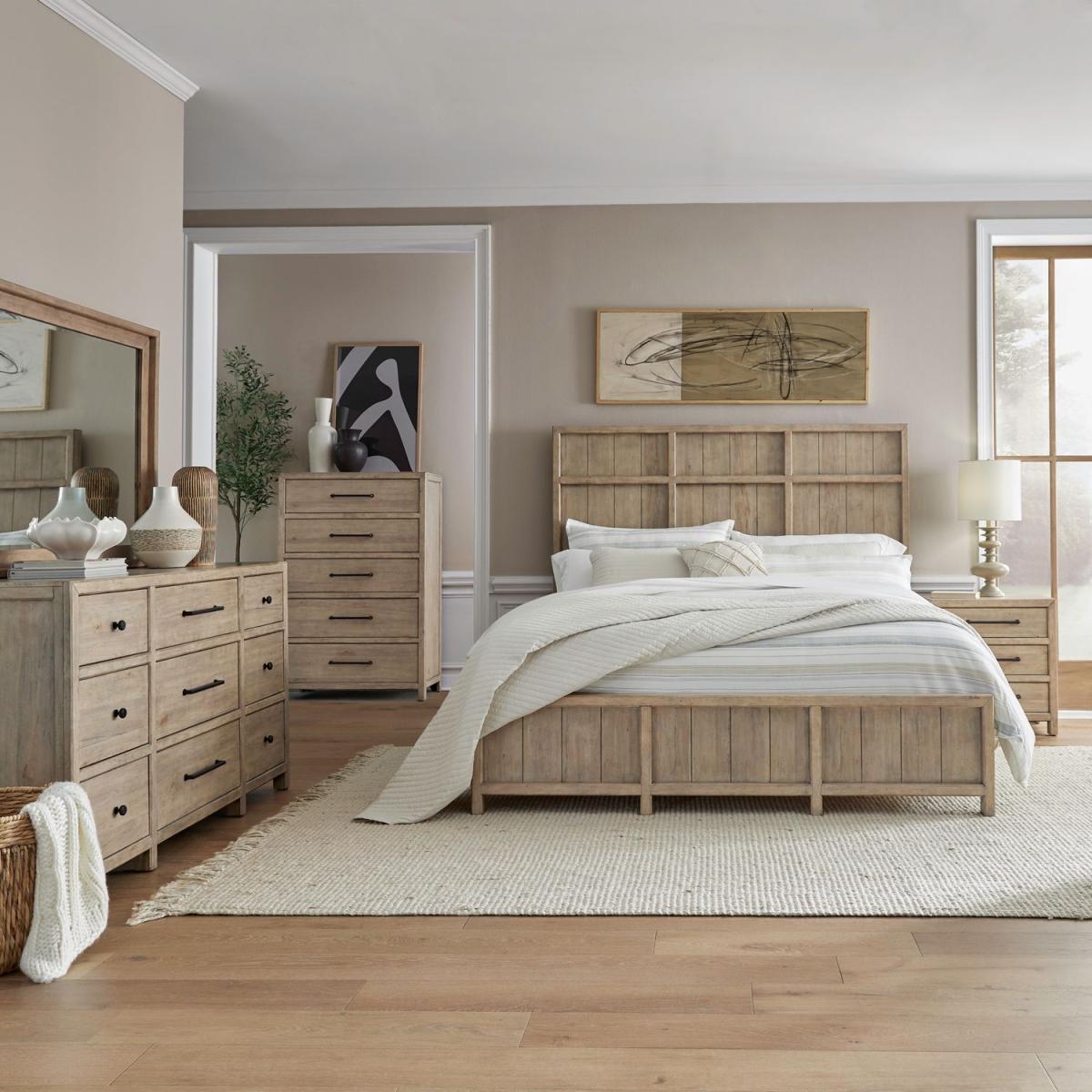 King California Panel Bed, Dresser & Mirror, Chest, Night Stand - Image 2