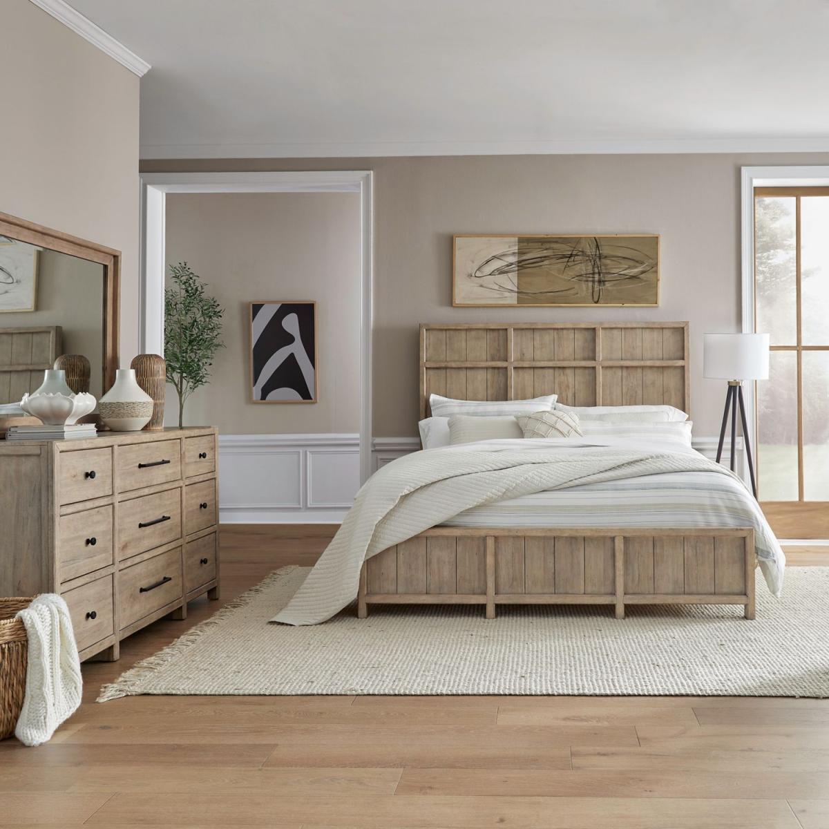 King California Panel Bed, Dresser & Mirror - Image 2