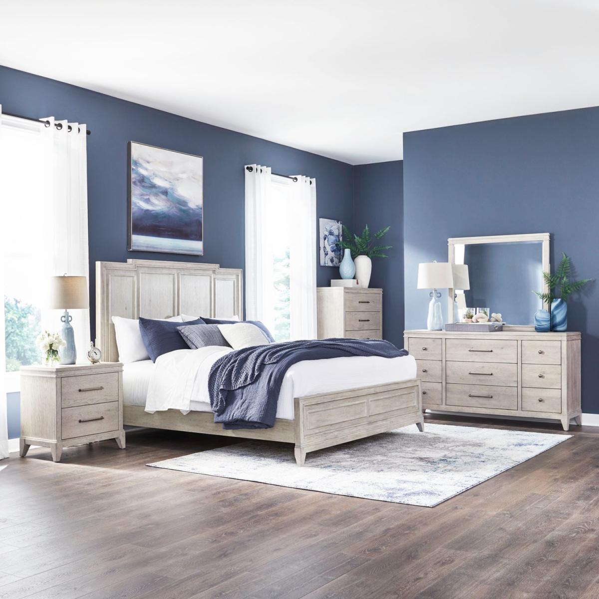 King Panel Bed, Dresser & Mirror, Chest, Night Stand - Image 2