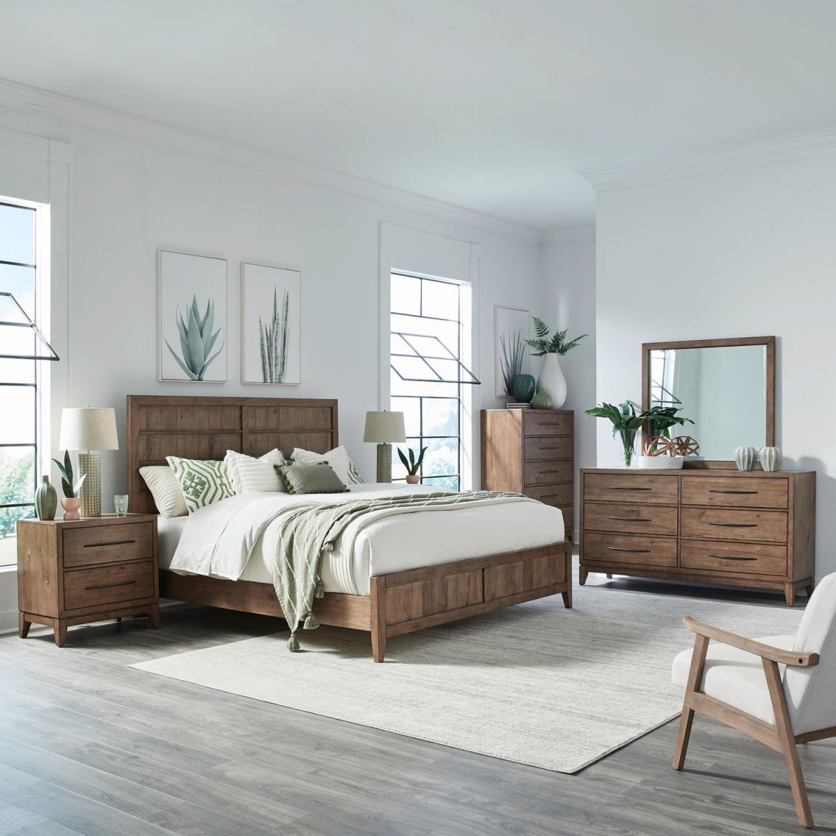 King California Panel Bed, Dresser & Mirror, Chest, Night Stand - Image 2