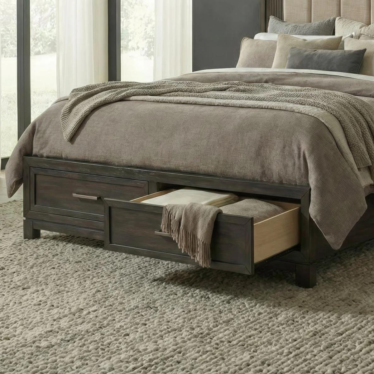 Queen Storage Footboard w/ Slat Roll - Image 2