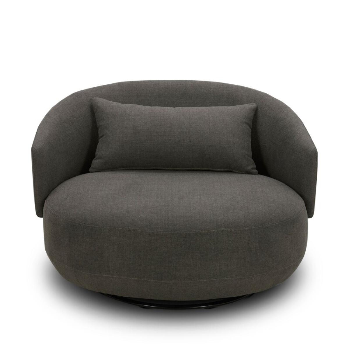 Uph Swivel Cuddler Chair - Charcoal - Image 4