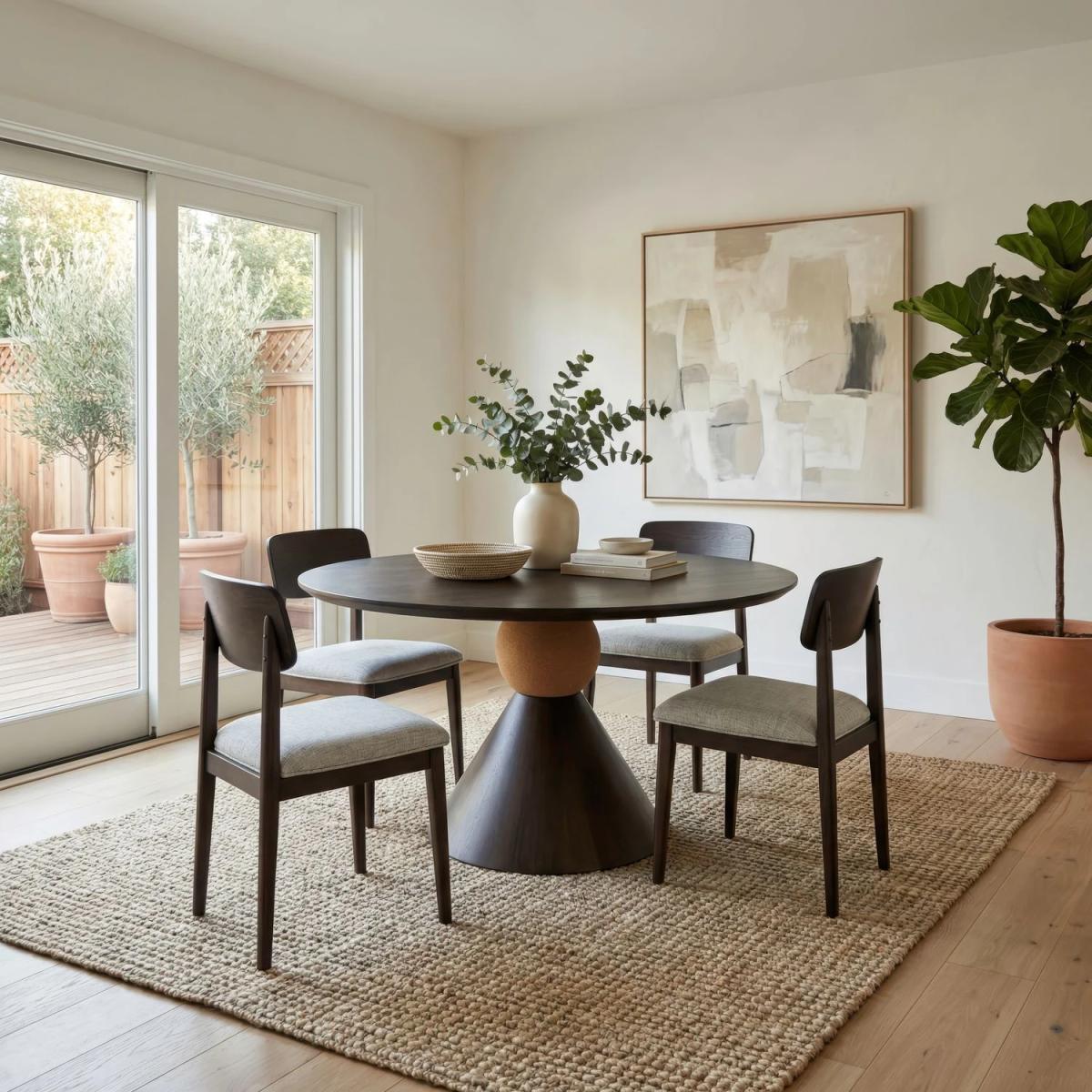 Opt 5 Piece Round Ped Table Set - Image 2