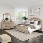 King Panel Bed, Dresser & Mirror