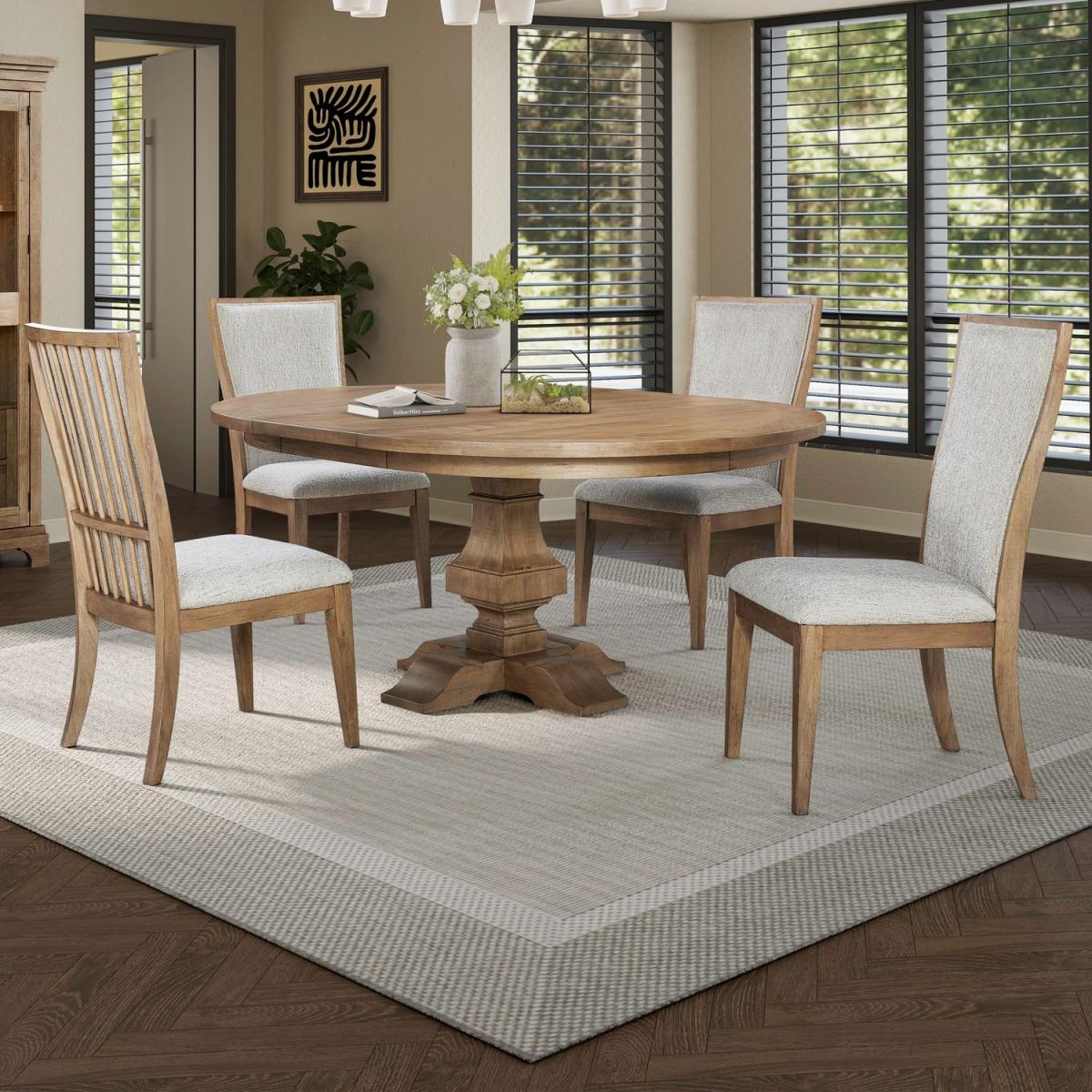 Opt 5 Piece Pedestal Table Set - Image 2