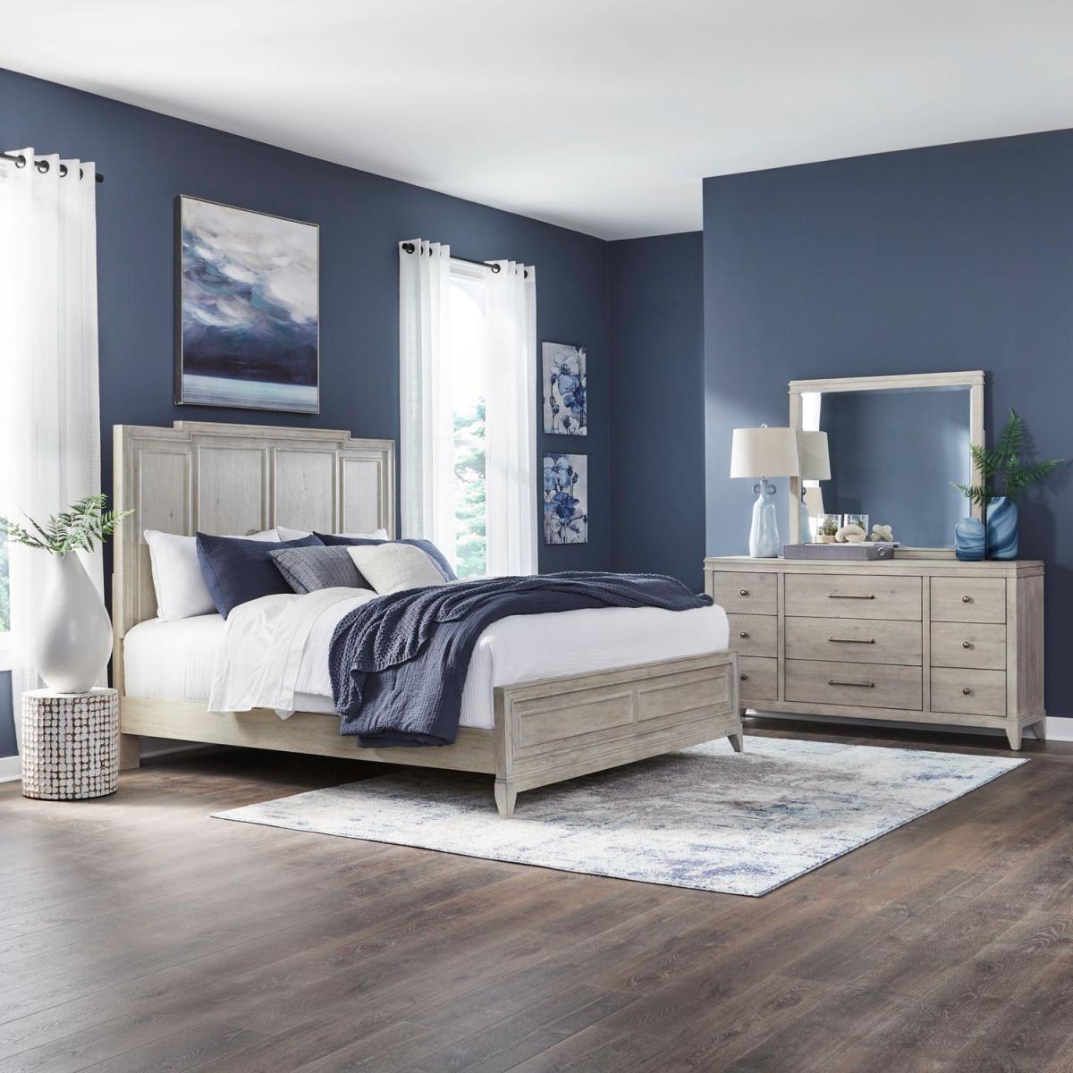 King California Panel Bed, Dresser & Mirror - Image 2