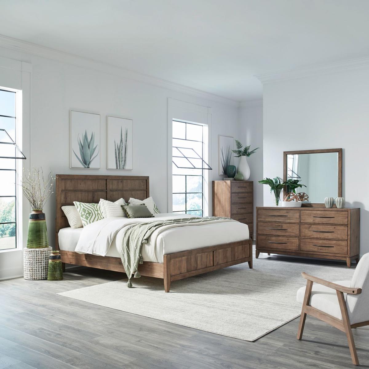 Shaker Lakes King California Panel Bed, Dresser & Mirror, Chest - Image 2