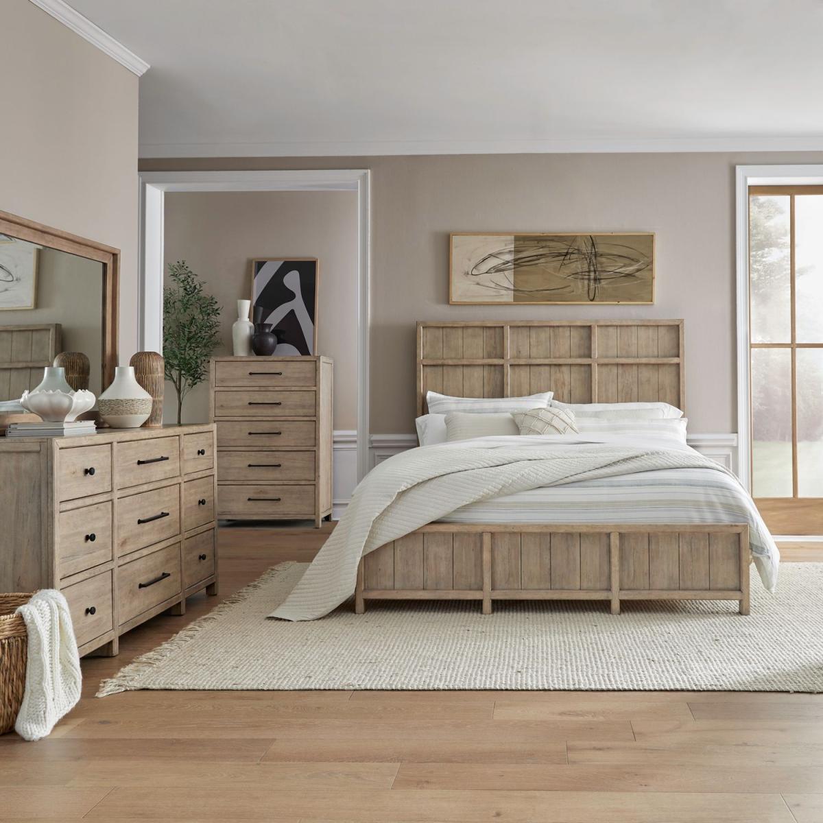 King California Panel Bed, Dresser & Mirror, Chest - Image 2