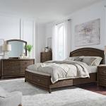 King Panel Storage Bed, Dresser & Mirror, Chest