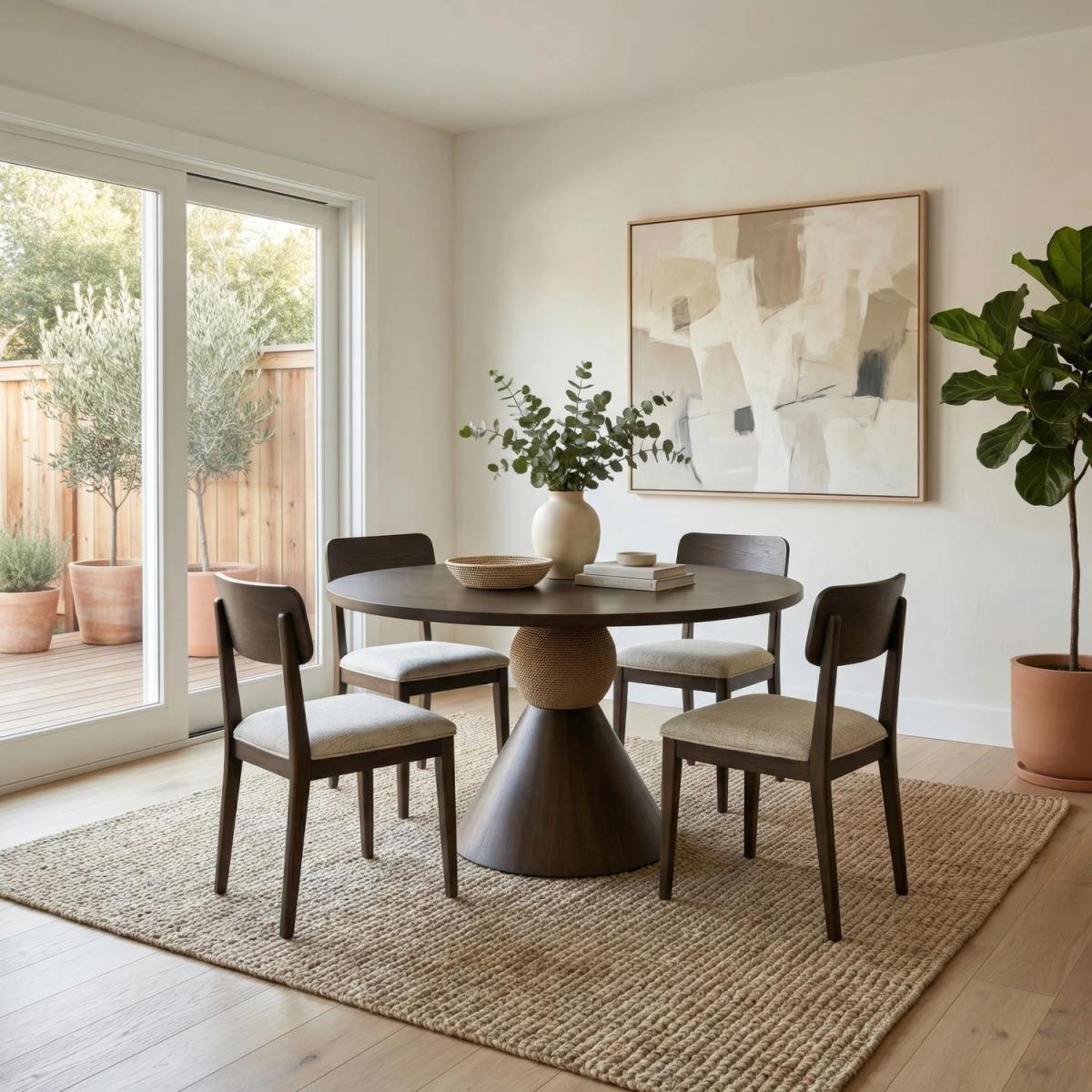 Opt 5 Piece Pedestal Table Set - Image 2