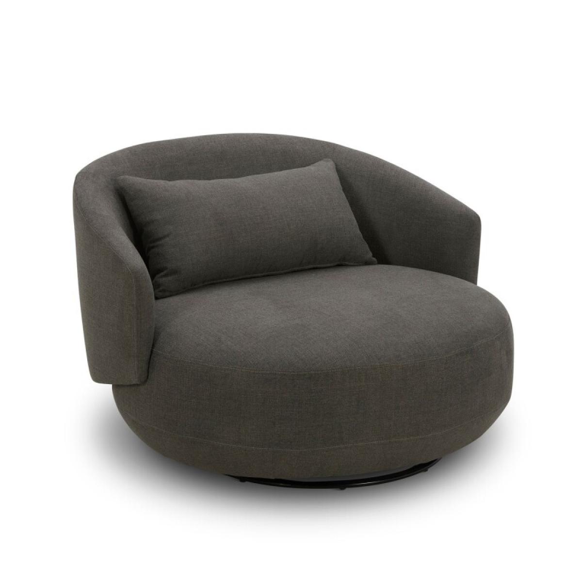 Uph Swivel Cuddler Chair - Charcoal - Image 3