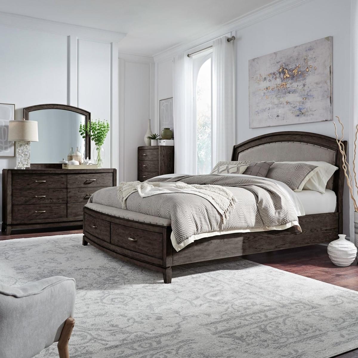 King Uph Storage Bed, Dresser & Mirror, Chest - Image 2