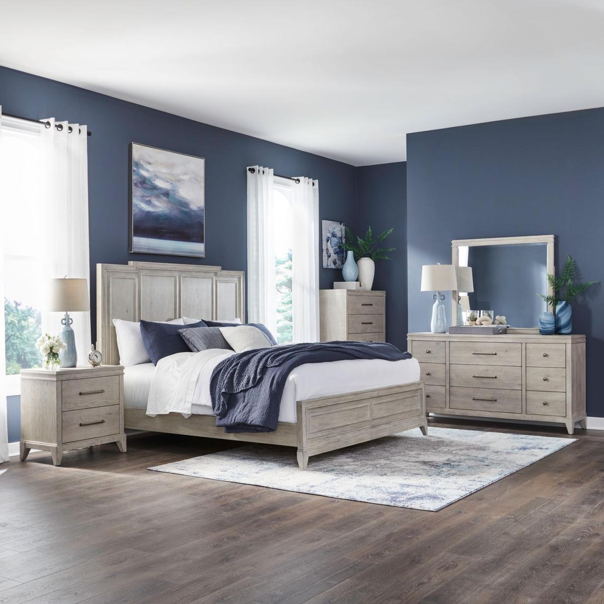 New Haven Queen Panel Bed, Dresser & Mirror, Chest, Night Stand - Image 2