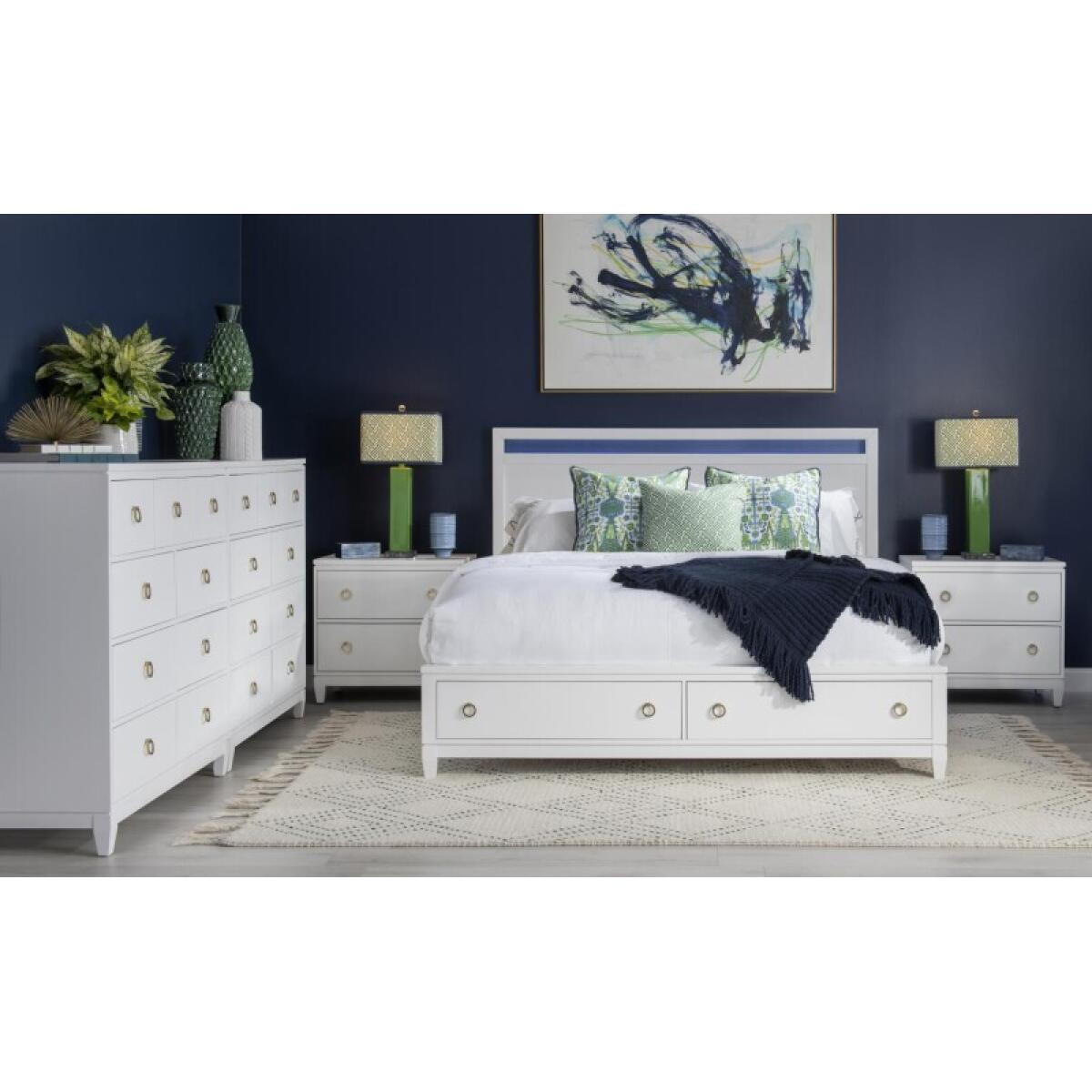 Complete Panel Bed W Storage Queen White Finish White Finish 5/0 - Image 6