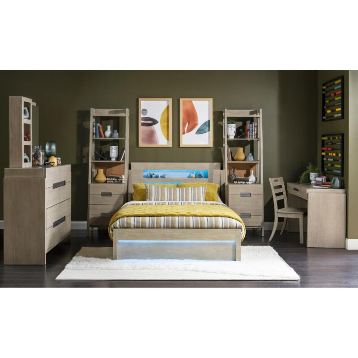 Complete Panel Bed 46 Weathered Oak Finish - Image 16