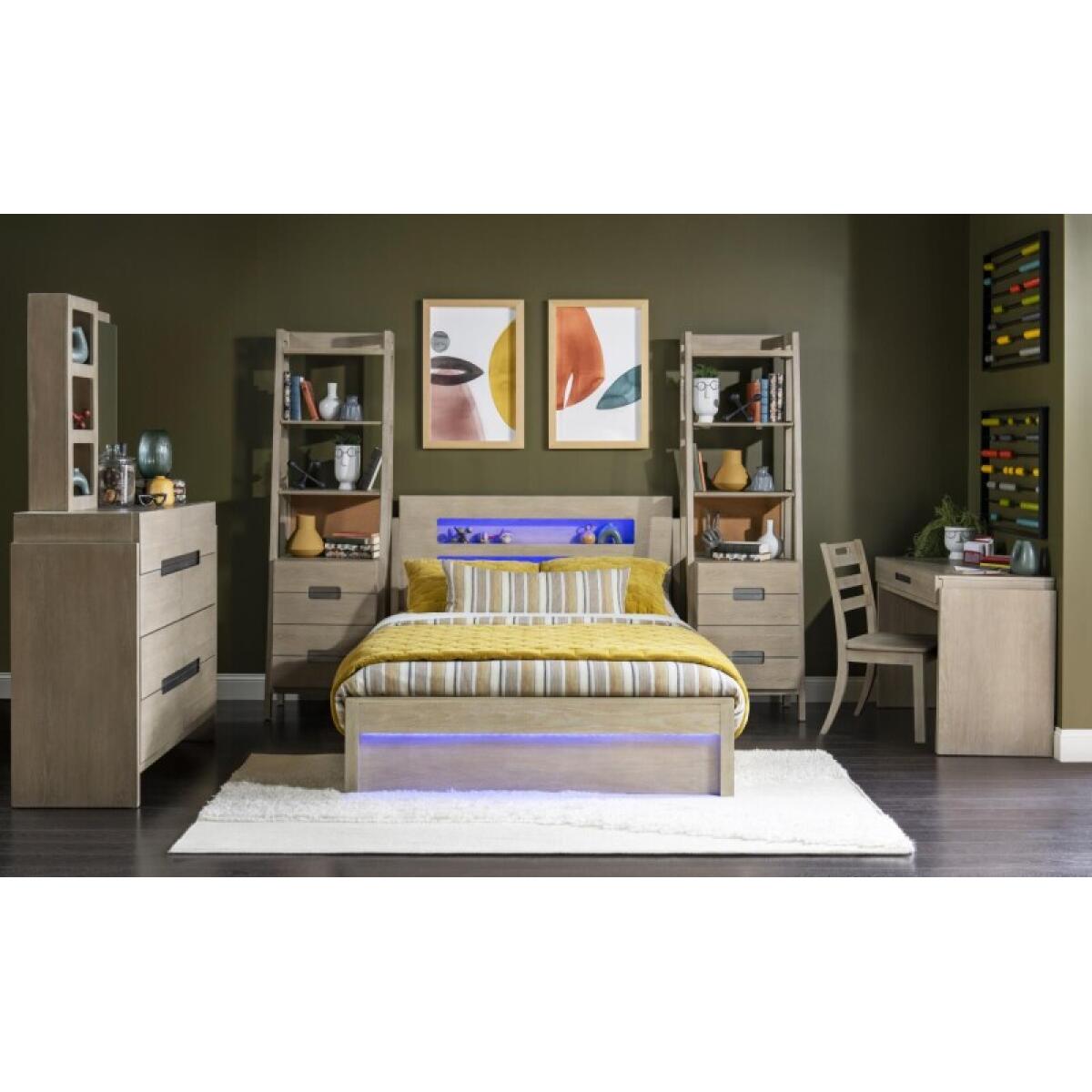 Complete Panel Bed 46 Weathered Oak Finish - Image 15