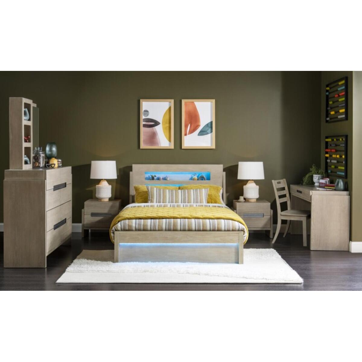 Complete Panel Bed 46 Weathered Oak Finish - Image 14