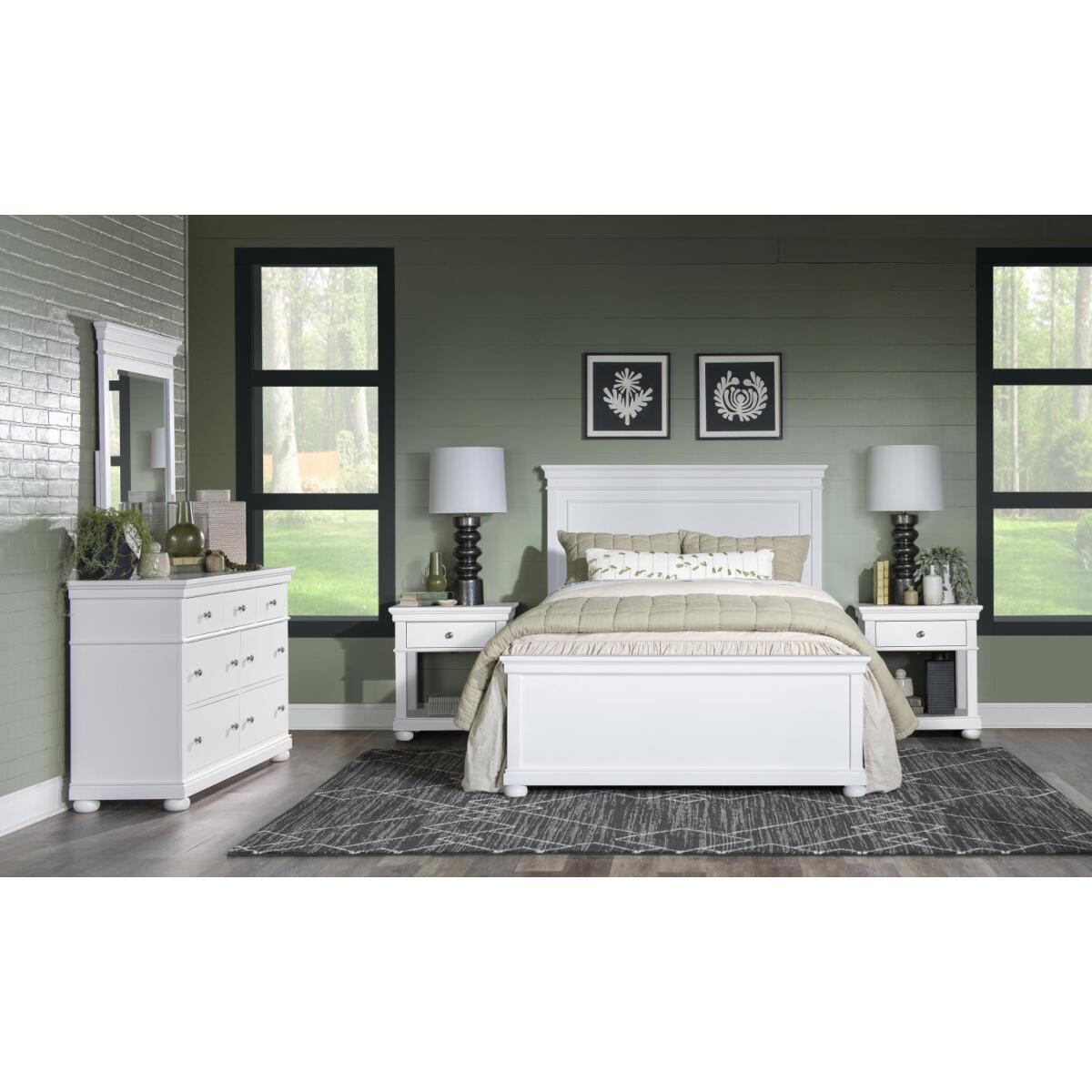 Complete Panel Full Bed White Finish - Image 3