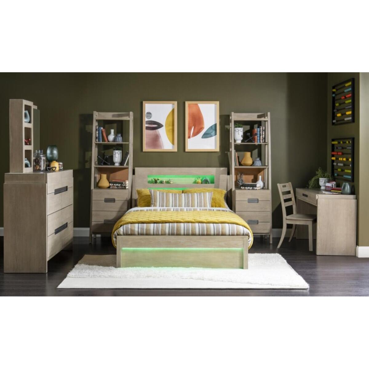 Complete Panel Bed 46 Weathered Oak Finish - Image 10