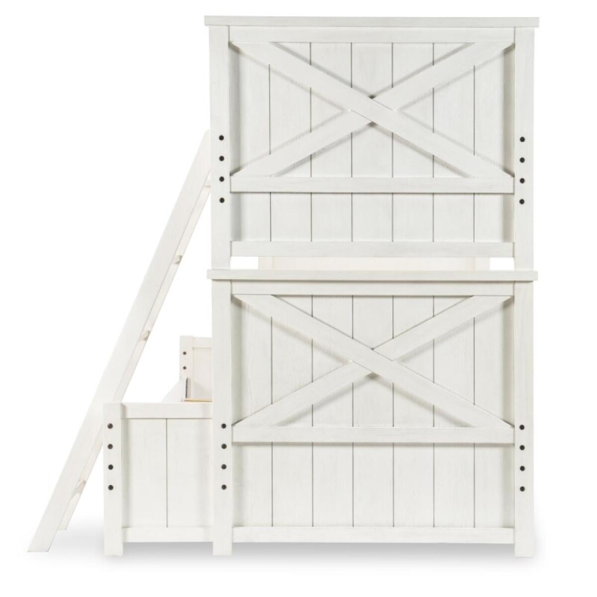 Complete Twin Over Full Bunk Bed White Finish - Image 7