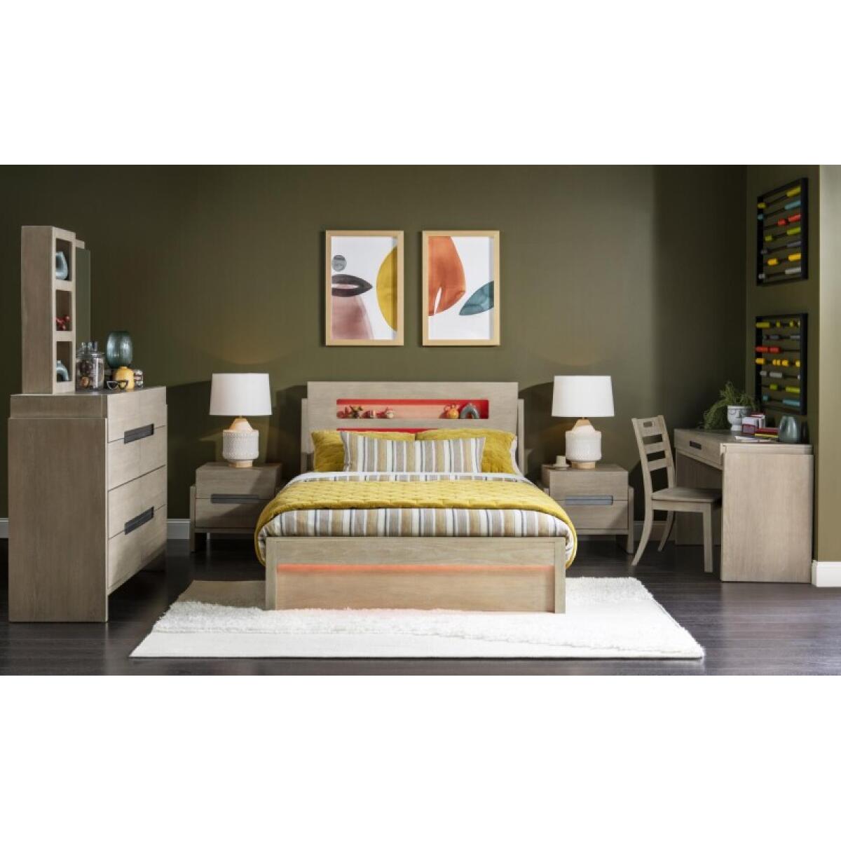 Complete Panel Bed 46 Weathered Oak Finish - Image 17