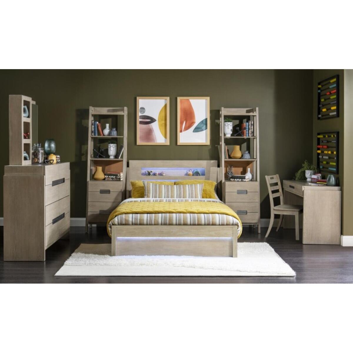 Complete Panel Bed 46 Weathered Oak Finish - Image 11