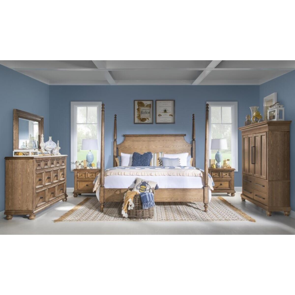 Complete High/low Poster Bed 5/0 Queen Barnwood Oak CLH4010-4605K - Image 11