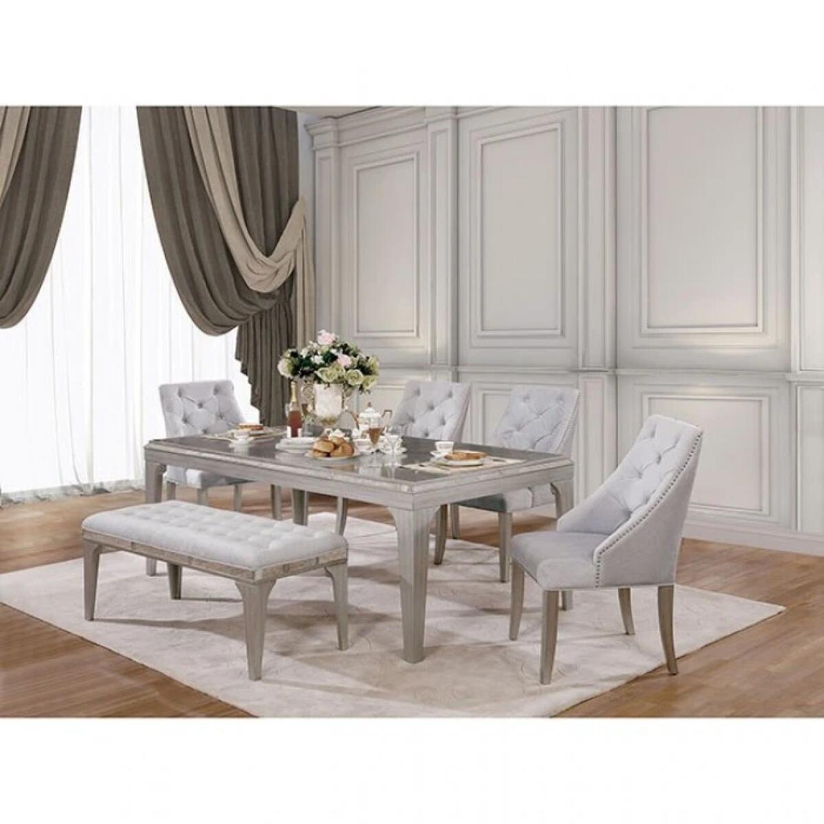 Diocles 6 Pc Dining Table Set w/ Bench - Image 3