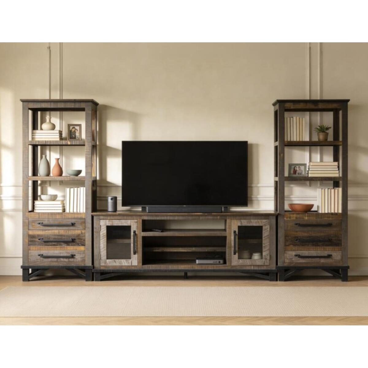 Loft Brown 2 Door TV Stand for Wall Unit - Image 4