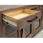 Natural Parota 3 Drawer 4 Glass Doors Console - Image 7