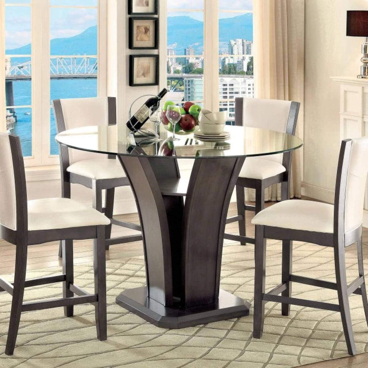 0c1451cf73947521a59578fd5413cb52 Manhattan 5 Pc Counter Ht Table Set - Image 1