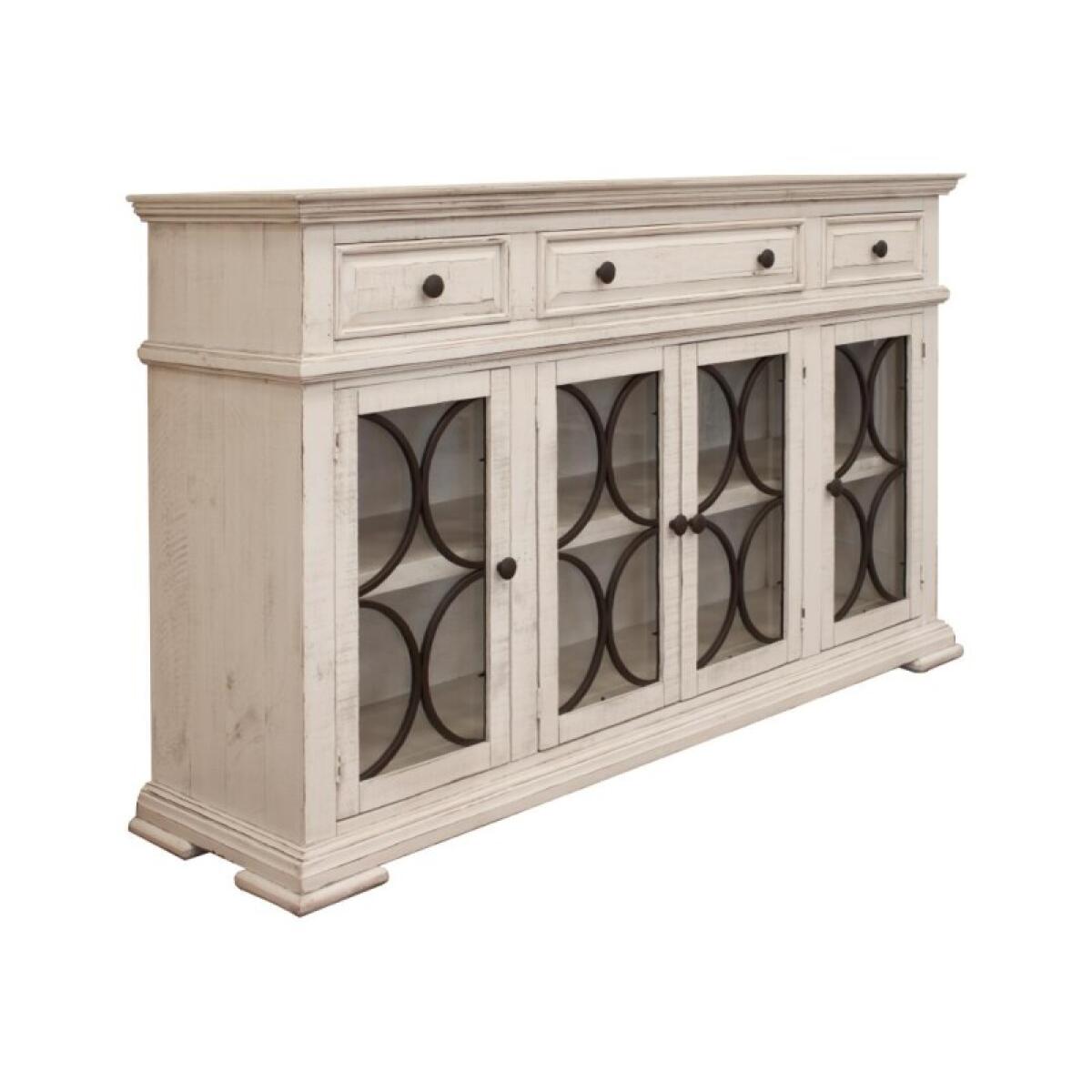 Bonanza 4 Glass Doors 3 Drawers Console - Image 3