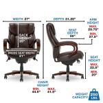 Bellamy Executive Leather Office Chair, Brown - 45783-LZB - Image 15