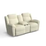 Joel Power Reclining Loveseat W/ Headrest, Lumbar & Console
