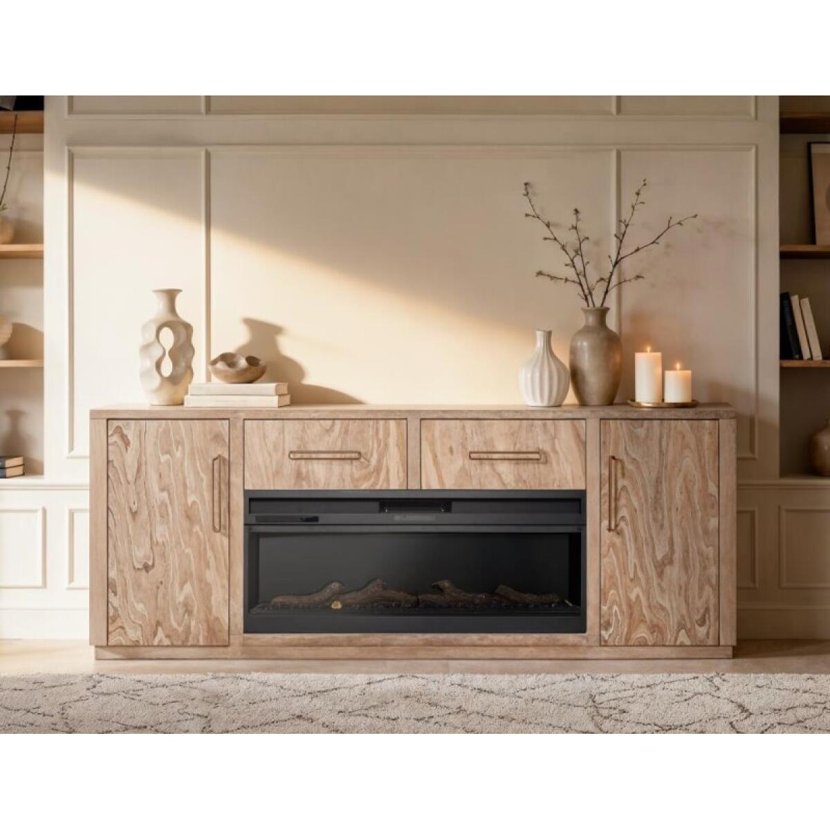 Balam 2 Drawer & 2 Door TV Stand, 80" for Fireplace - Image 7