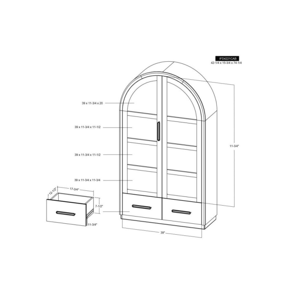Balam 2 Drawer & 2 Glass Doors, Cabinet - Image 14