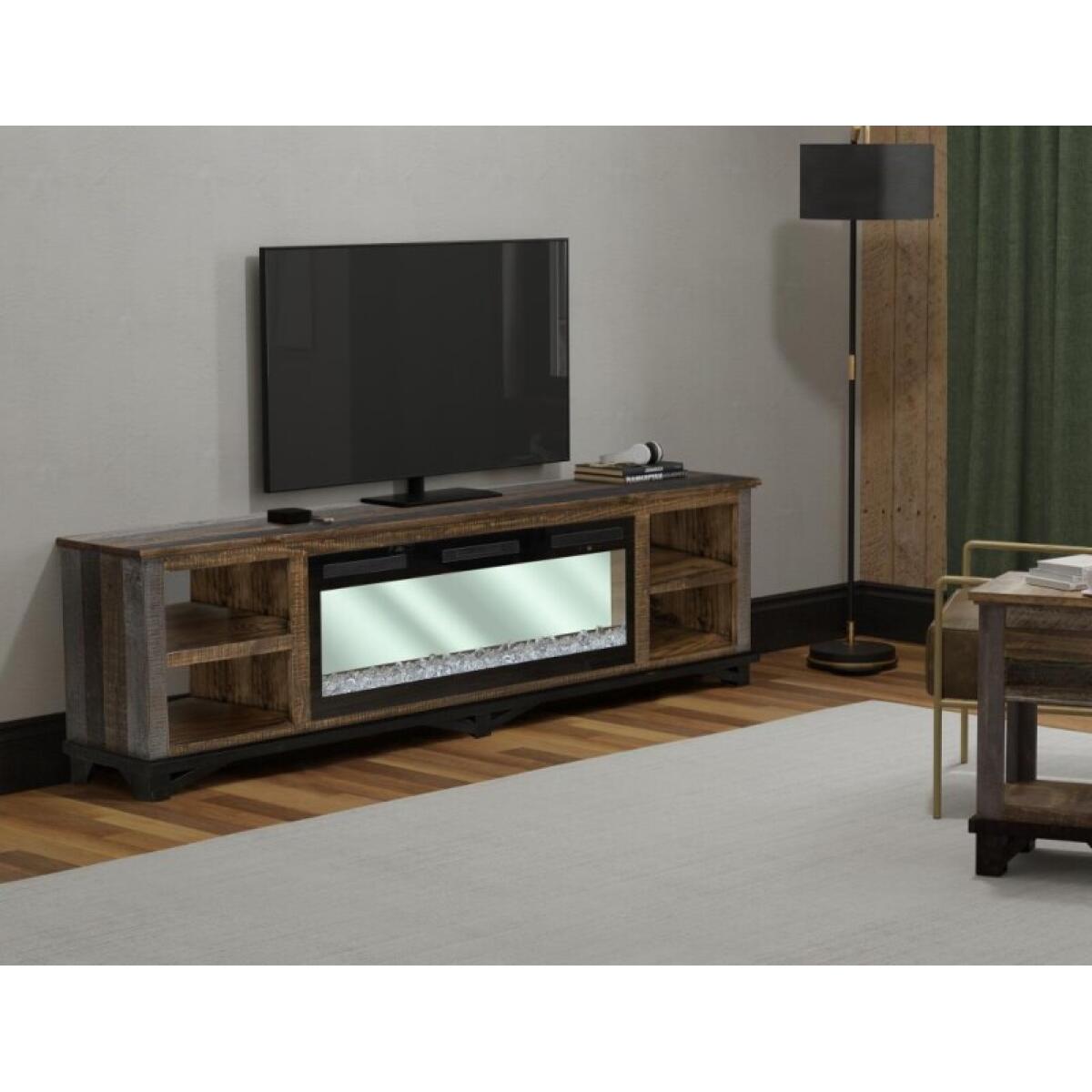 Loft Brown 4 Shelves Fireplace TV Stand - Image 6