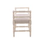 Cream Martini Turned Leg Bench - Image 4