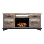 Loft Brown 2 Drawer 2 Door Fireplace TV Stand 70" - Image 3