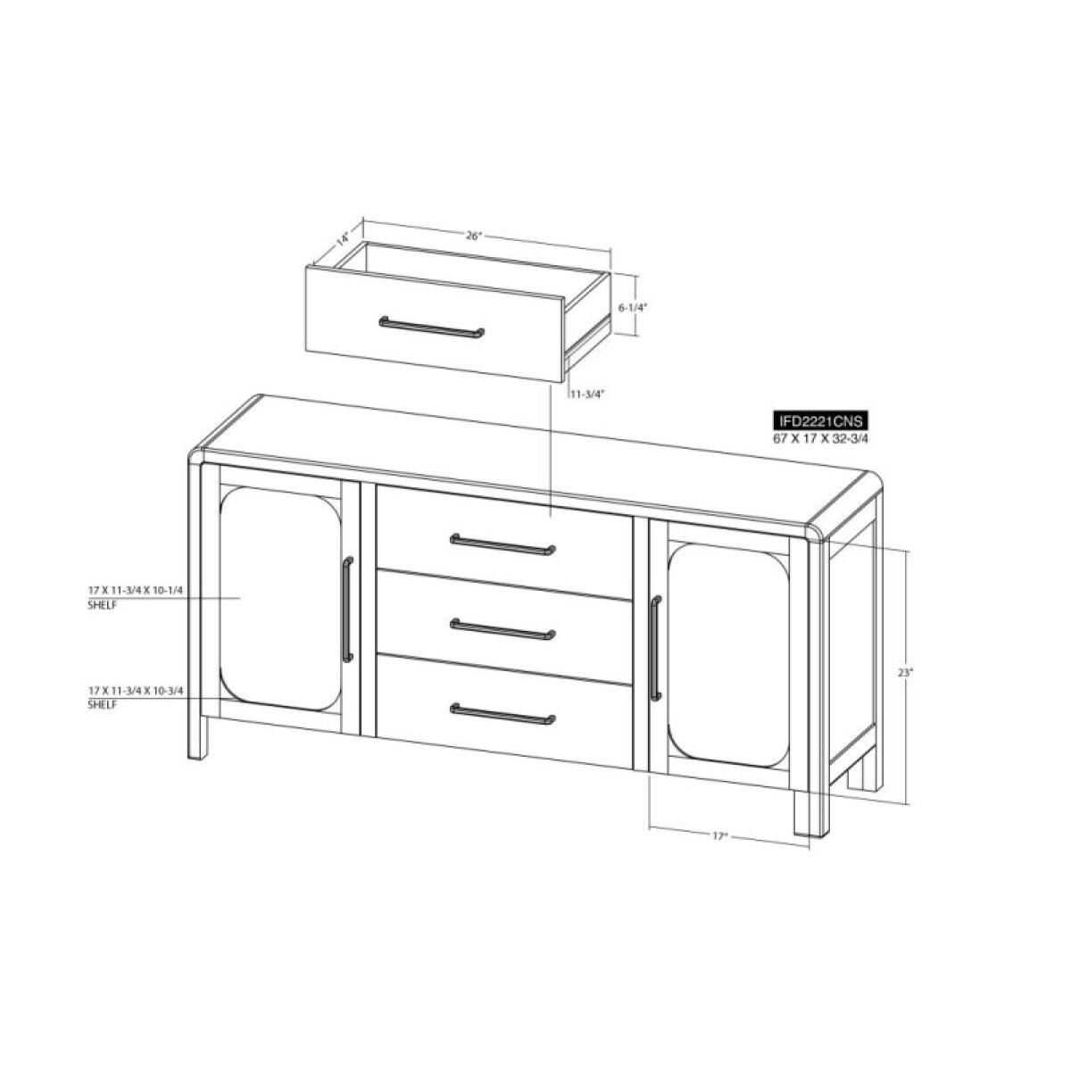 Tamesis 3 Drawer 2 Door Console - Image 9
