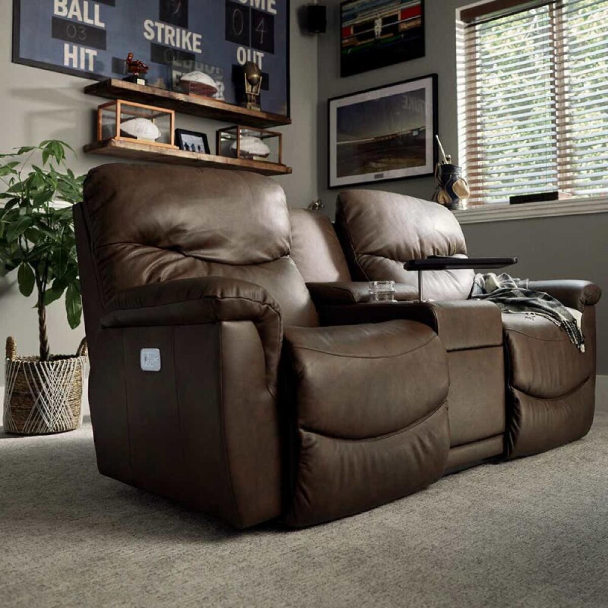 James Power Reclining Loveseat w/ Headrest, Lumbar & Console - X49521 - Image 3